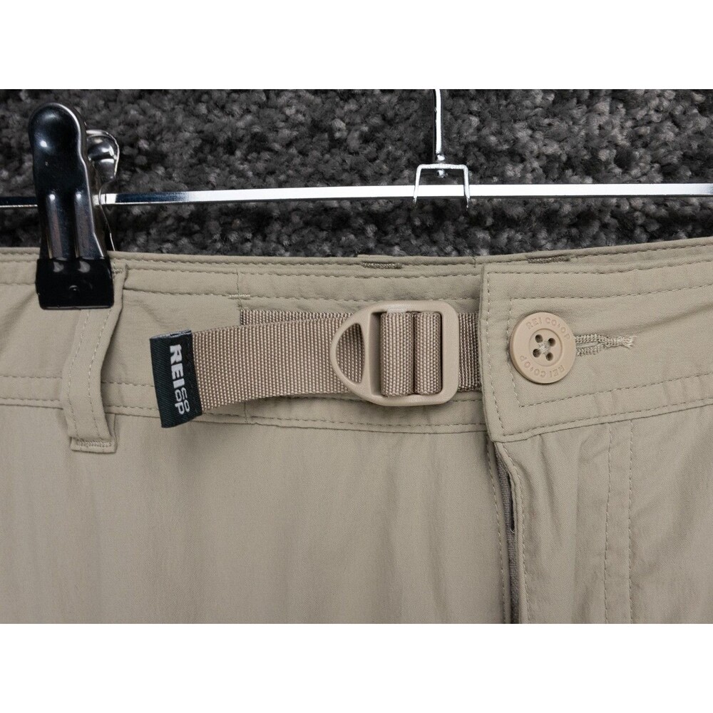 REI Cargo Shorts Womens 14 Beige Relaxed Belted Stretch Quick Dry Hike Gorpcore - Picture 8 of 16